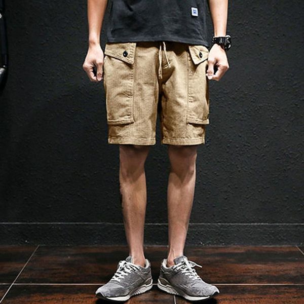 

2021 summer shorts new men's casual short pants multi-pocket mens five-shorts male men solid new brand fashion shorts, White;black