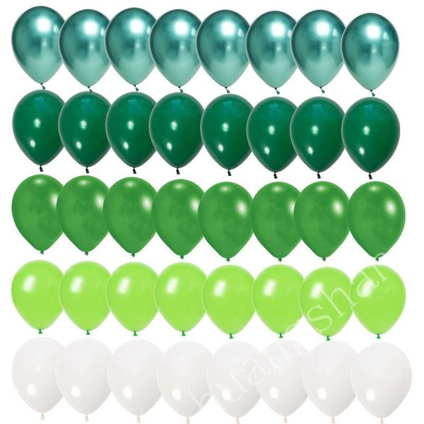 

party decoration 40pcs green balloons set agate marble with metallic confetti balloon jungle safari animal birthday decorations