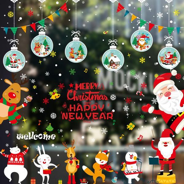 

wall stickers christmas glass window holiday door santa claus decoration hanging decals for furniture home decor