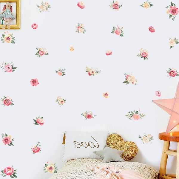 

wall stickers fresh flowers removale pink flower decals sticker for kids girls room bedroom livingroom home decor