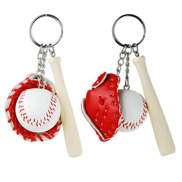 

keychains 2pcs softball baseball keychain charm pendant decorative key chain ring fit bag, Silver