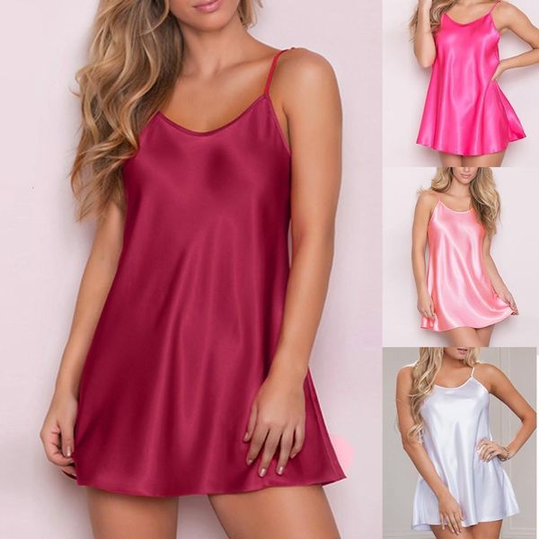 

night dress sleepwear womens nighte dress sleeping dress plus size lingerie babydoll nightwear silk underwear camisola, Black;red