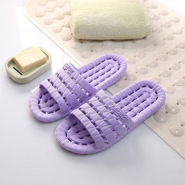 

slippers four seasons hollow soft bottom home bath leaky slides mens shoes house couple bathroom anti-slip, Black