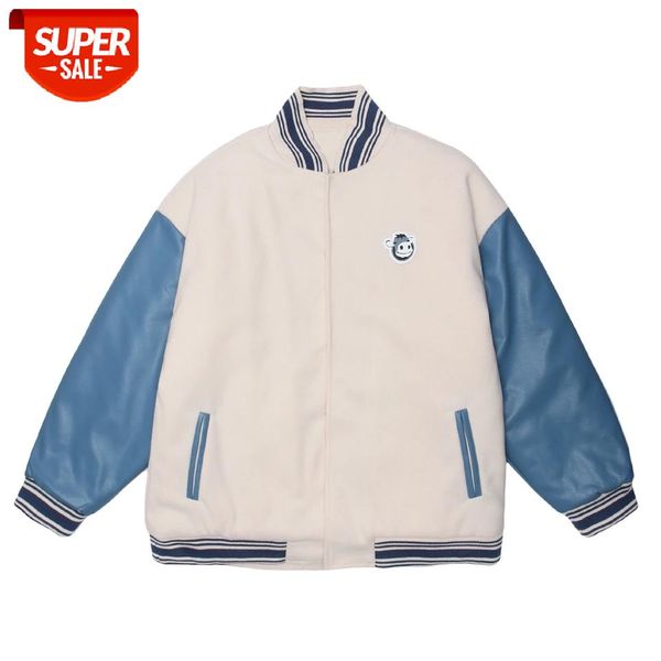 

mens patchwork thick baseball jackets streetwear color block jacket coats 2020 winter harajuku hip hop bomber jacket outwear #tf3j, Black