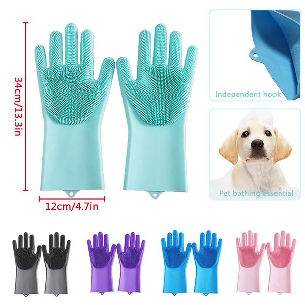 

disposable gloves kitchen dishwashing cleaning silicone rubber sponge glove household scrubber clean tools