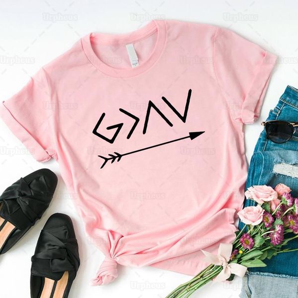 

god is greater than the high and the lows shirt god is greater tshirt christian tee faith summer short sleeve harajuku style, White