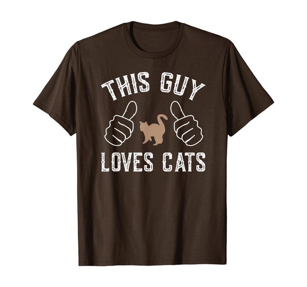

this guy loves cats t-shirt for cat lover, White;black