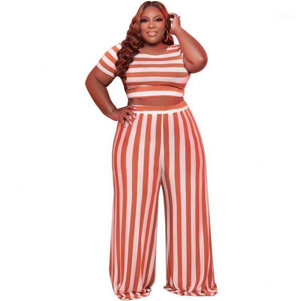 

plus size tracksuits 4xl 5xl set stripe print two piece sets casual short sleeve and pencil pant holiday vintage autumn big 3xl, Black