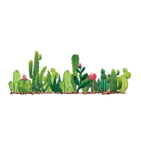 

wall stickers diy succulents cactus pot plant flowers sticker mural poster nursery living removable sofa background room l0x5
