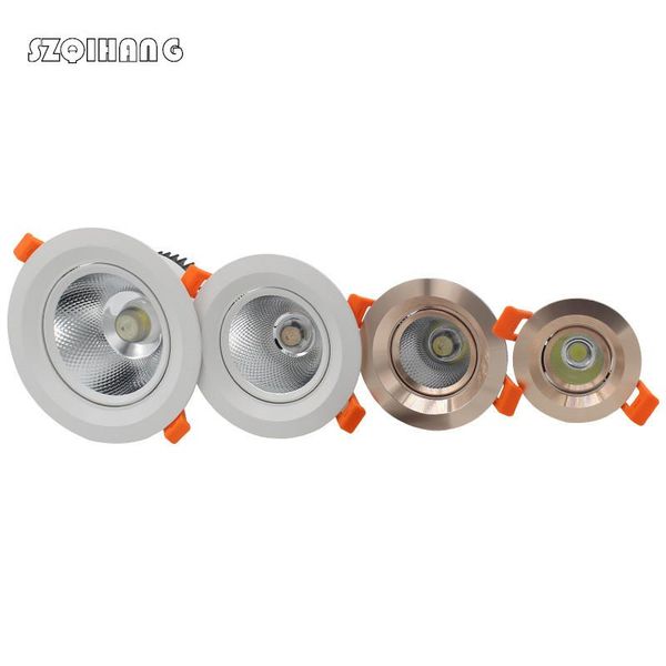 

ceiling lights dimmable round recessed led downlights 7w 10w 15w 20w cob spot lamp 100v-240v angle adjustable living room fixture