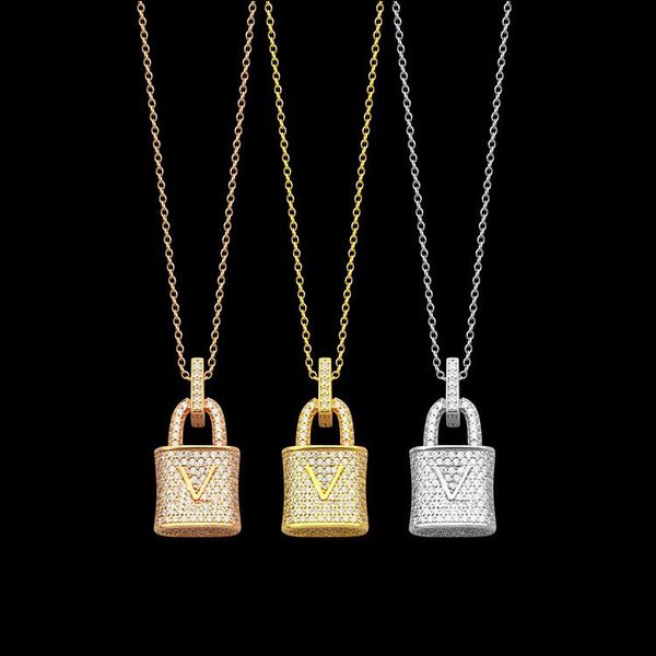 

chains titanium steel jewelry necklace v letter lock full diamond asian gold women's with, Silver
