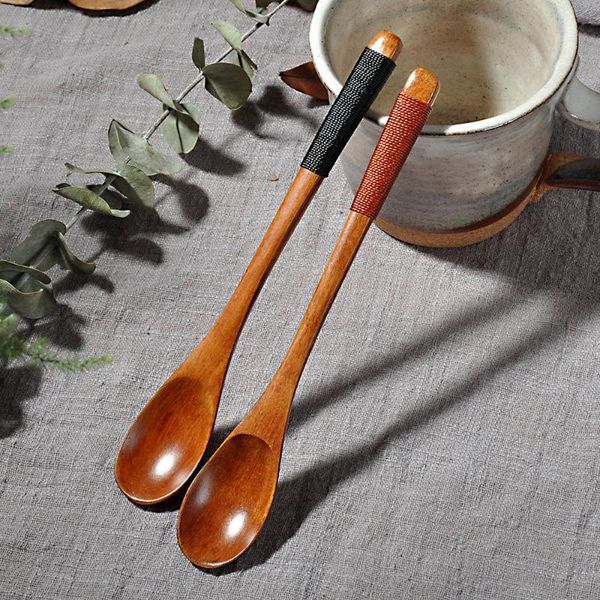 

spoons for soup cooking mixing stirring natural wooden spoon fork bamboo kitchen utensil tools soup-teaspoon tableware