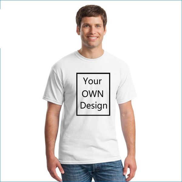 Ваш собственный дизайн бренда / картина пользовательских мужчин и женщин DIY чистый хлопок футболка с коротким рукавом повседневная футболка Tee FC003 210317