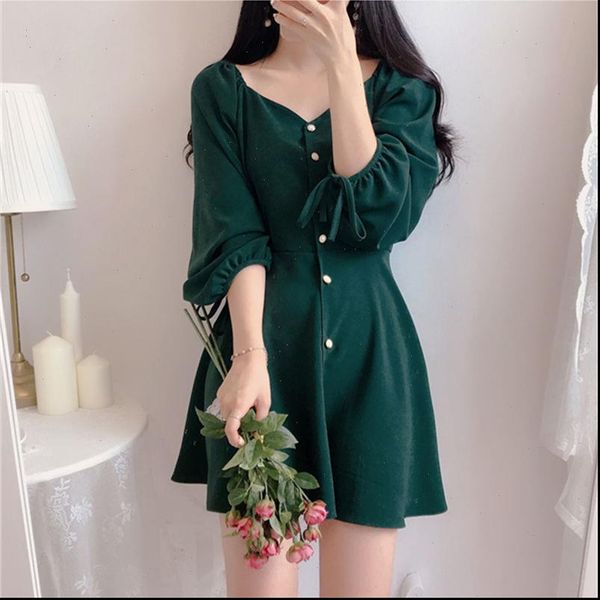 

dresses women fashion korea japan style design cute sweet little back dress for women party mini button dress, Black;gray
