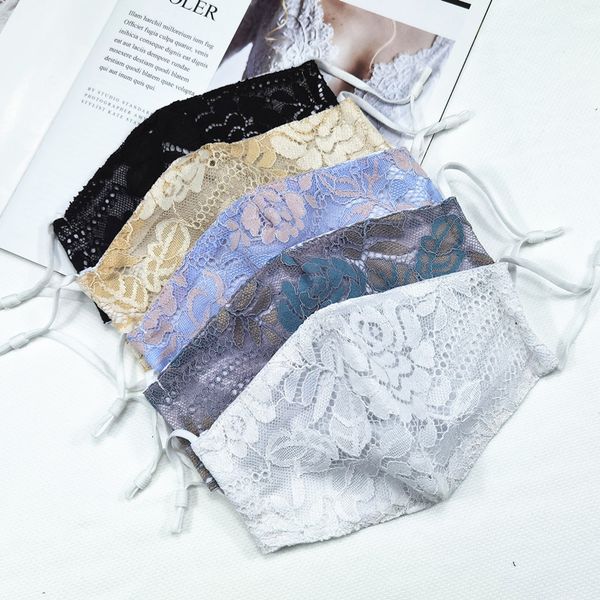 

2021 Spring and Summer Adult Japane Cool Lace Thin Washable Mh Cold Feeling Mask