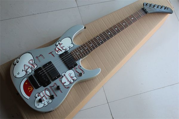 

flyoung arm the homes pig pattern 22 double shake electric guitar metal blue