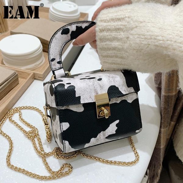 

cross body [eam] women mini cute cow pattern pu leather flap personality all-match crossbody shoulder bag fashion tide 2021 18a1546
