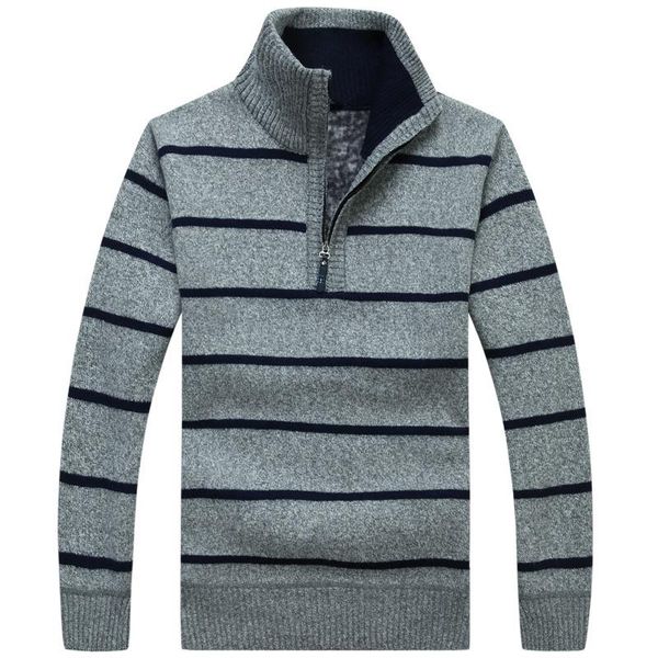 

zoulv 2021 thick warm winter zipper strip cashmere wool sweaters man casual knitwear fleece clothing new men 's sweaters, White;black