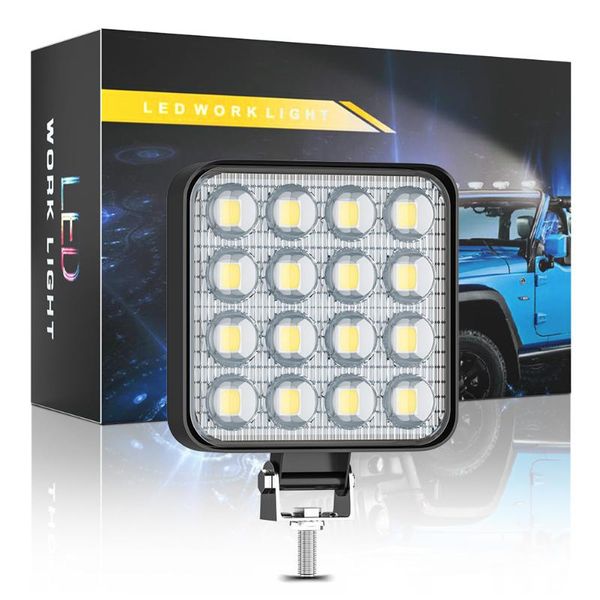 

working light 1/2pcs mini led work square spotlight 48w car headlight for truck offroad fog lamp night 12/24v driving lights
