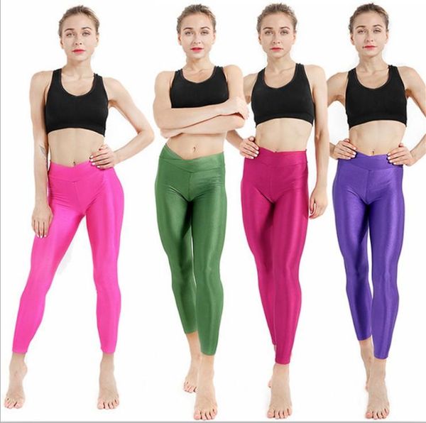 

women's pants & capris summer low waist stretch slim shiny thin candy color nine cent leggings women wear fluorescent 1pcs/lot, Black;white