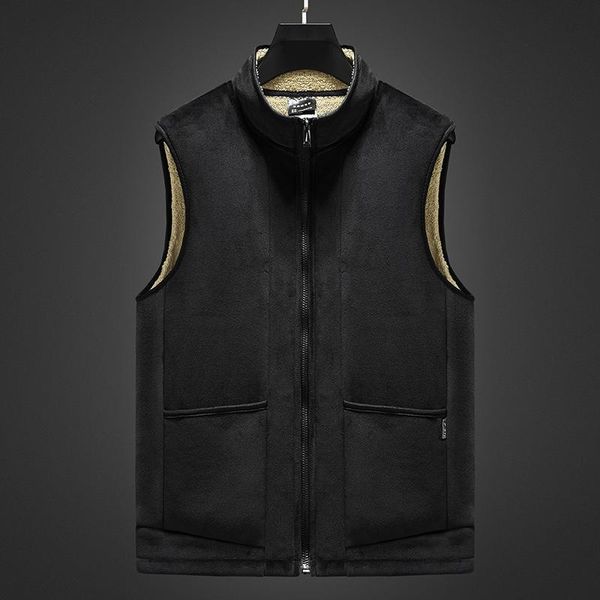 

men's vests men jacket vest 2021 autumn winter casual coat fleece thermal plus size warm sleeveless, Black;white