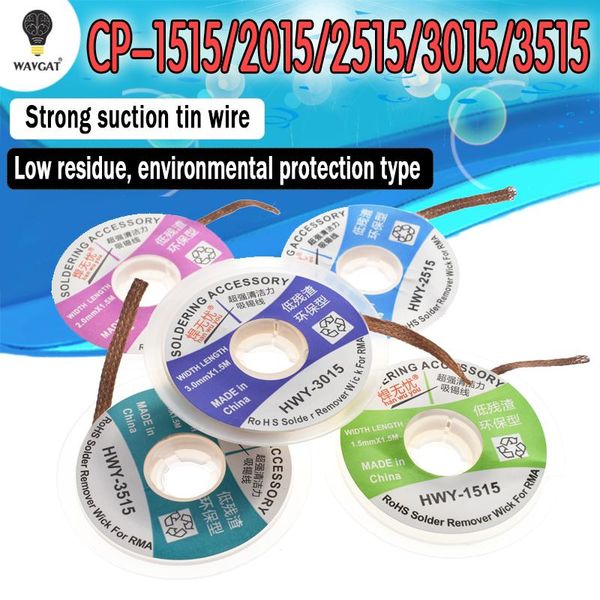 

integrated circuits diy 1.5mm 2mm 2.5mm 3mm 3.5mm 1.5m length desoldering braid welding solder remover wick wire lead cord flux bga repair t