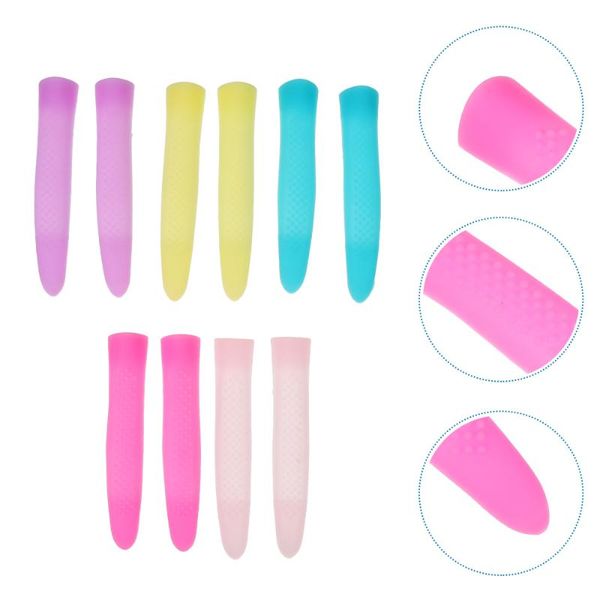 

hair scissors 5 pairs nail art cuticle handle cover trimmer silicone case sleeve