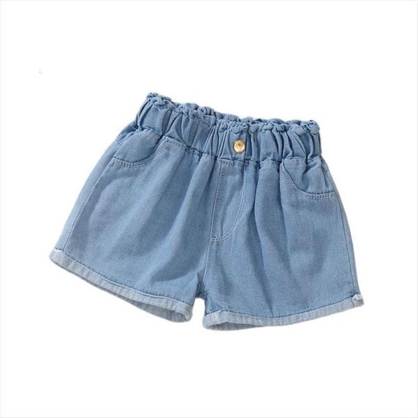 

girls cotton denim jeans shorts children thin soft trousers kids casual clothes clothing p165, Black