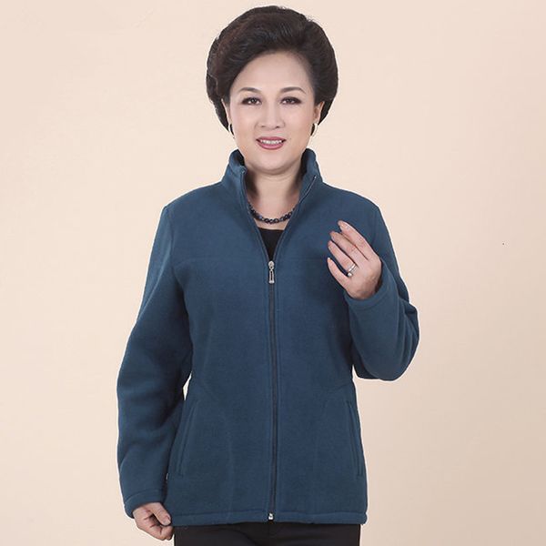 

spring women jacket plus size hoodies autumn fleece cotton coat zipper long sleeve outerwear sweatshirts mother clothes 201008, Black