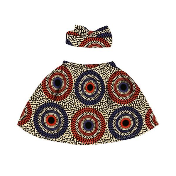 

ethnic clothing african cotton skirt +headband set kids clothes dashiki fashion ss-10, Red