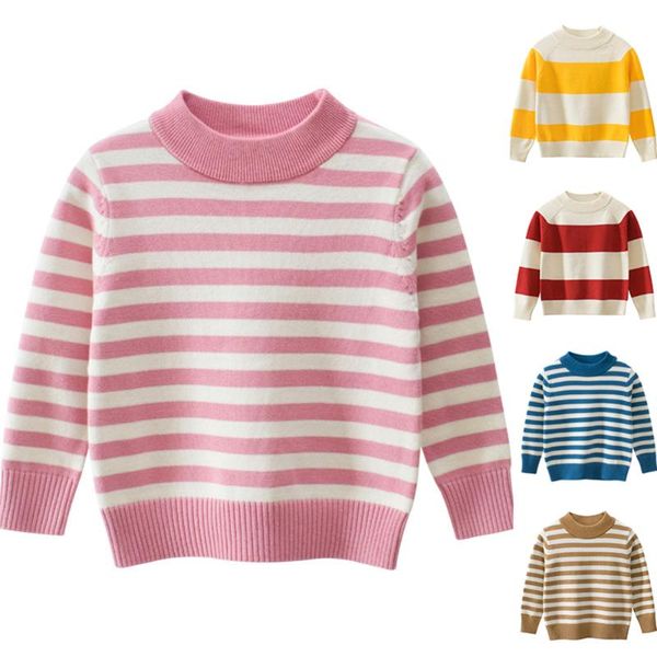 

cardigan oeak knitted striped sweater autumn winter boys girls pullovers children kids casual cotton outfit costumes, Blue