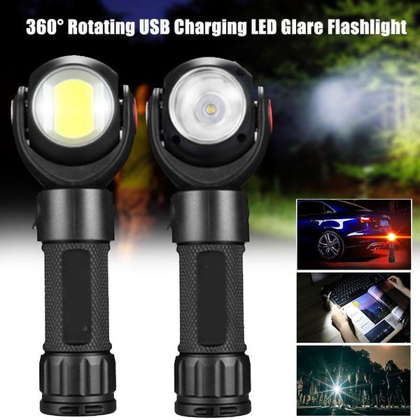 

newly sale 360 degree rotating magnet led usb chargeable torch work light for outdoor lighting l9 #2