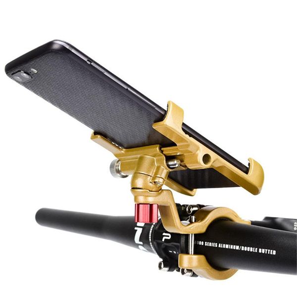 

cell phone mounts & holders universal aluminum alloy bike mobile holder adjustable bicycle non-slip pull mount handlebar bracket