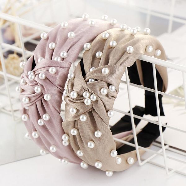 

hair accessories knot headband vintage knotted pearl hairband with fashion bandana turban headwear decoration