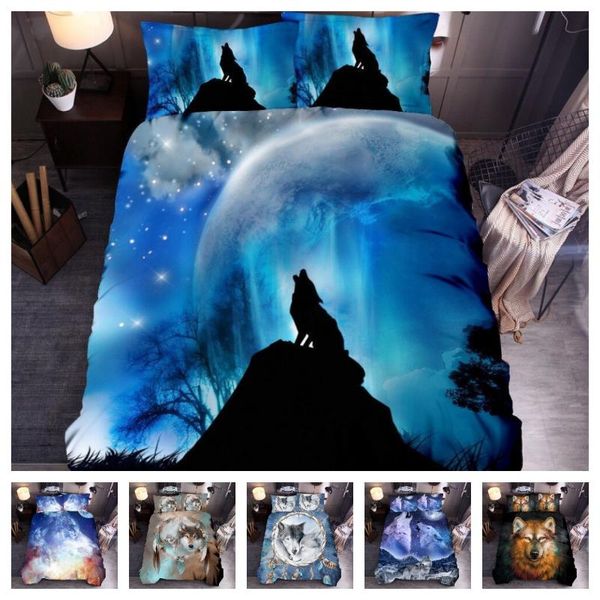 

bedding sets 2021 style 2 or 3pcs 3d animals printing soft duvet cover 1 quilt + 1/2 pillowcases single twin full  king
