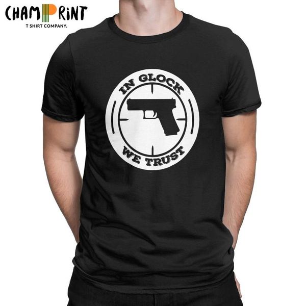 

men's t-shirts funny in we trust handgun t-shirt men crew neck 100% cotton t shirts short sleeve tee shirt plus size clothing, White;black