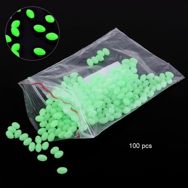 

fishing accessories 100pcs/lot 5 x 8mm oval luminous beads sea lure floating float tackles