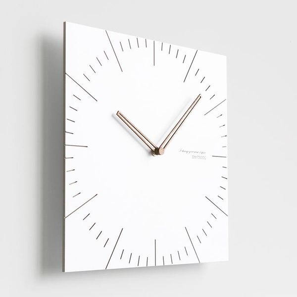 

wall clocks white square modern clock minimalist design electronic silent nordic numbers reloj pared living room sets 50wc