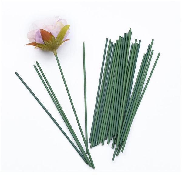 

30pcs flower pole iron wire green leaf vases for home decor christmas decorative flowers wreaths wholesale artificial qylgej