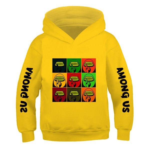 

yellow hoodie among us hoodies for teen autumn long sleeve sweatshirts tracksuit cartoons impostor print girls boys clothes pull, Black