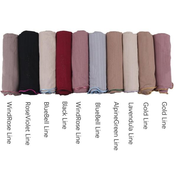 

scarves 2021 fashion women plain colored line rope hijabs jacquard scarf muslim hijab roma lined long solid slamic for female, Blue;gray