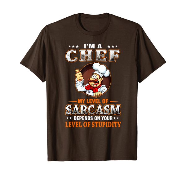 

i'm a chef my level of sarcasm t-shirt gift father's day, White;black