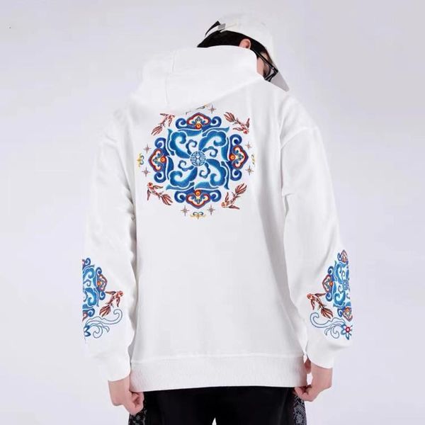 

men's hoodies & sweatshirts men streetwear embroidery hoodie cotton fashion hooded sweatshirt, Black