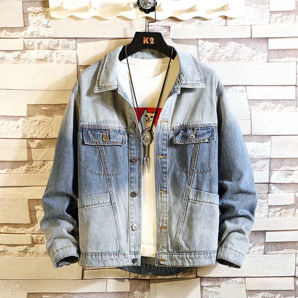 

fall spring 2021 plus size 7xl 6xl 5xl 4xl-l max breast 146 in denim men's jacket a casual costume fashion po3n, White;black