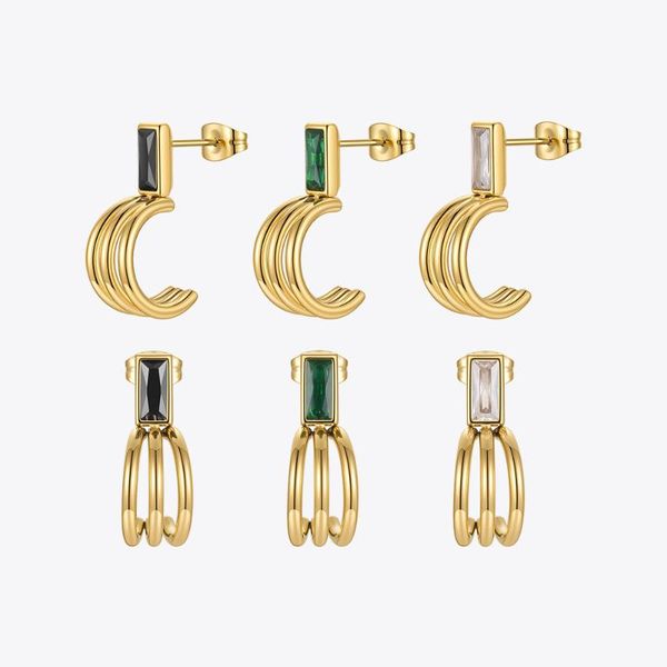 

Dangle & Chandelier ENFASHION Claw Zircon Earrings For Women Gold Color Drop Earring Stainless Steel Fashion Jewley Gift Boucle Oreille Femm, Silver