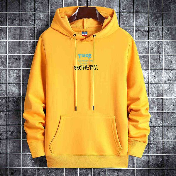 

zogaa hoodie men's brothers printed cotton casual sports streetwear high street fashion jacket long sleeve size 3xl 211217, Black