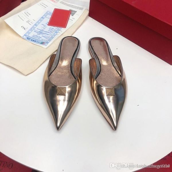 

a3 14 colors designer slides women flip flops leather women sandal with double metal black white brown slippers summer beach sandals