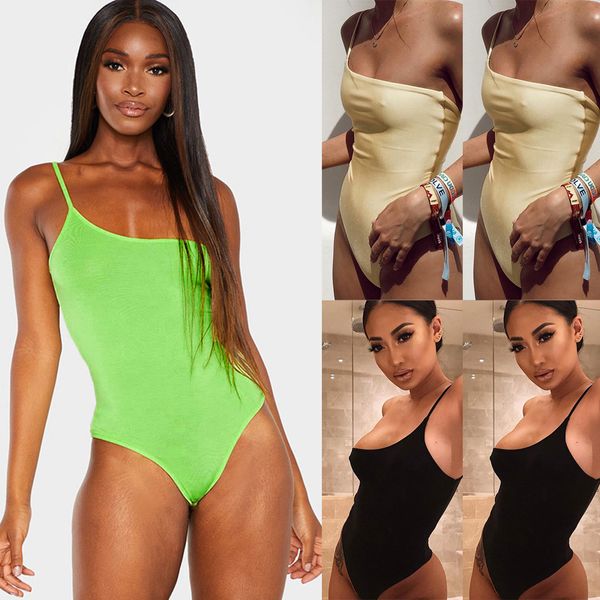 

women playsuit romper summer beach vest casual one shouler jumpsuit, Black;blue