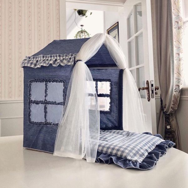 

kennels & pens portable pet house dog cat tent four seasons usable beds nest with pillow removable washable cushion for puppy