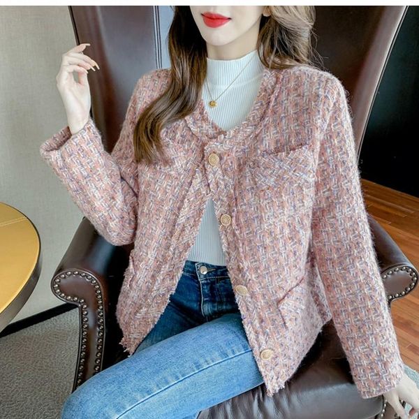 

women's jackets runway fall winter vintage color matching suit jacket clothes korean elegant sweet plaid coat outerwear, Black;brown